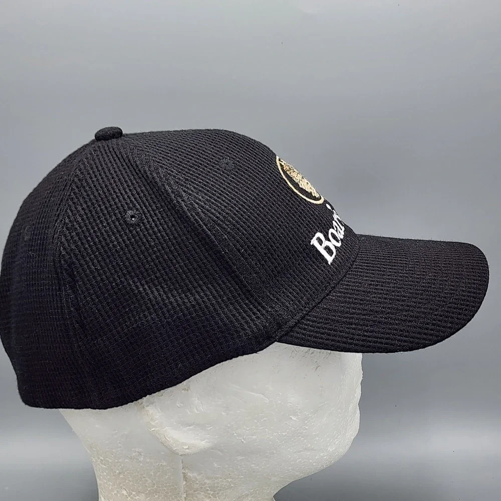 Barker Gear Baseball Cap Mens S/M Black Boars Head Embroidered Ribbed Hat